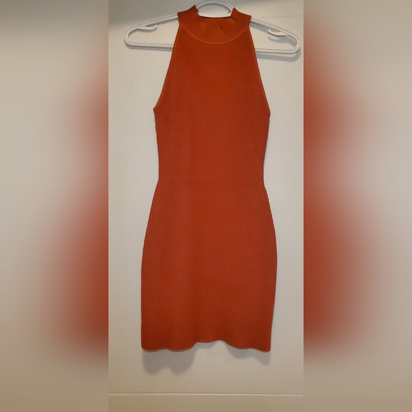 Aritzia/Balaton Sculpt Knit Halter Dress, red, xxs - Picture 2 of 2